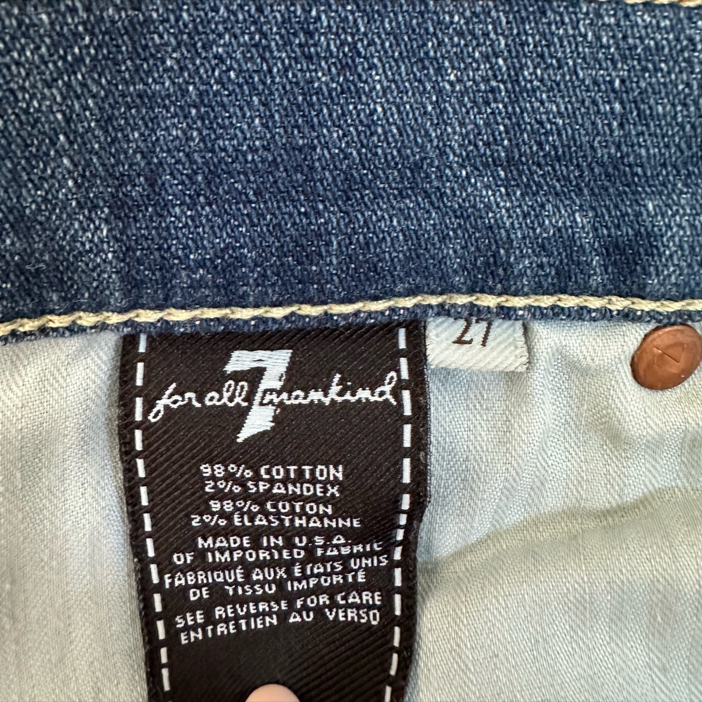 7 For All Mankind Josefina Distressed Skinny Boyfriend Jeans - Picture 6 of 9